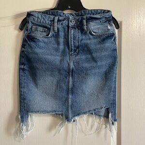 Distressed Denim Skirt